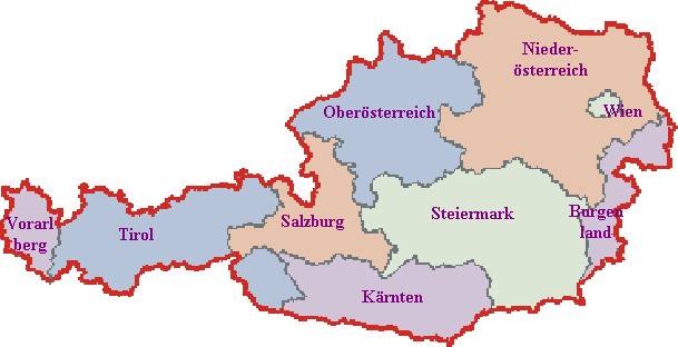 Alle 9 Bundesländer von Österreich auf einen Blick